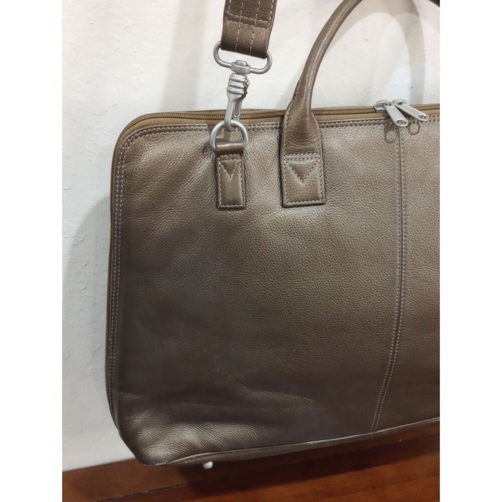 Barneys New York Bronze Leather Briefcase - Vintage! - Picture 6 of 13